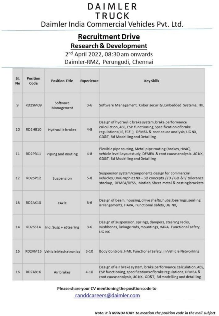 Careers in Daimler 