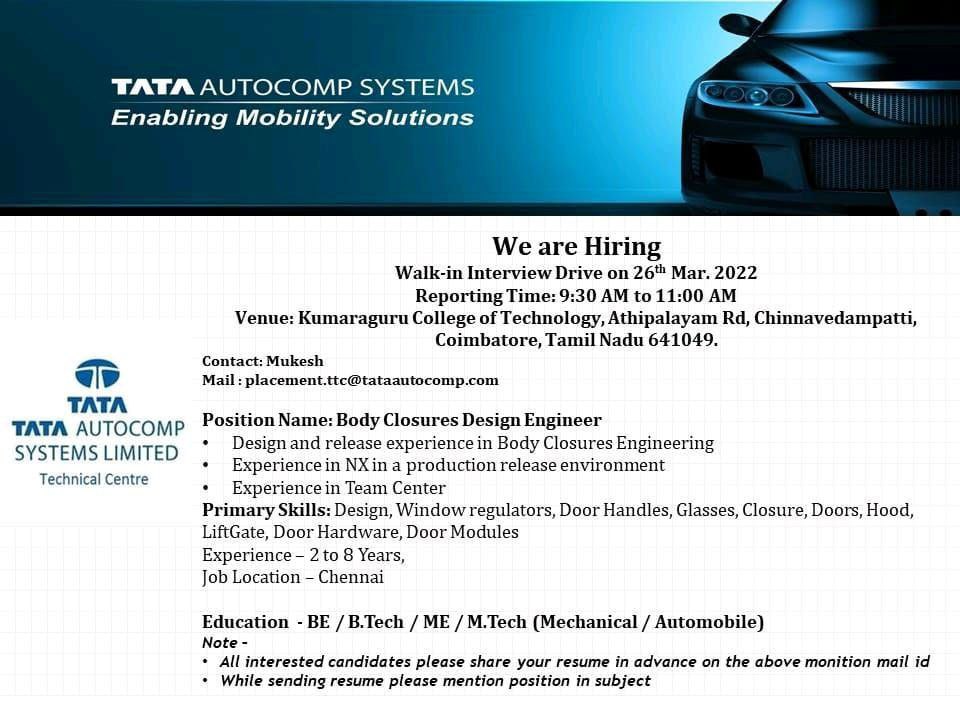 Permanent Job in Tata